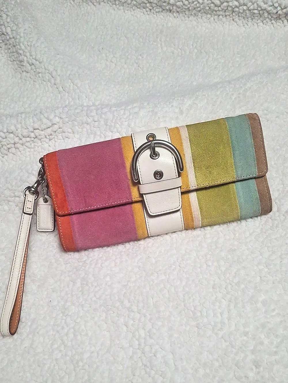 Coach Suede Legacy Wristlet 6744.